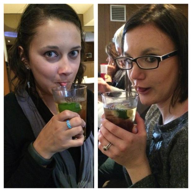 Jameson, Ginger and Lime. Don't be fooled by our expressions, it was quite good.